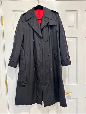 London Fog Trench Coat Black Size 12
